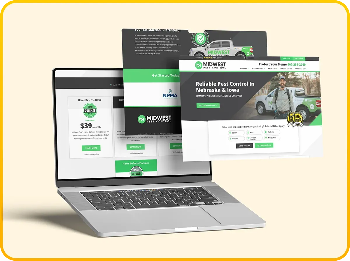 Midwest Pest Control website portfolio mockup