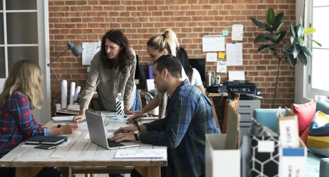 team meeting in office