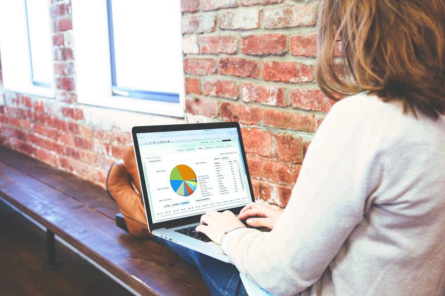 Woman using digital charts