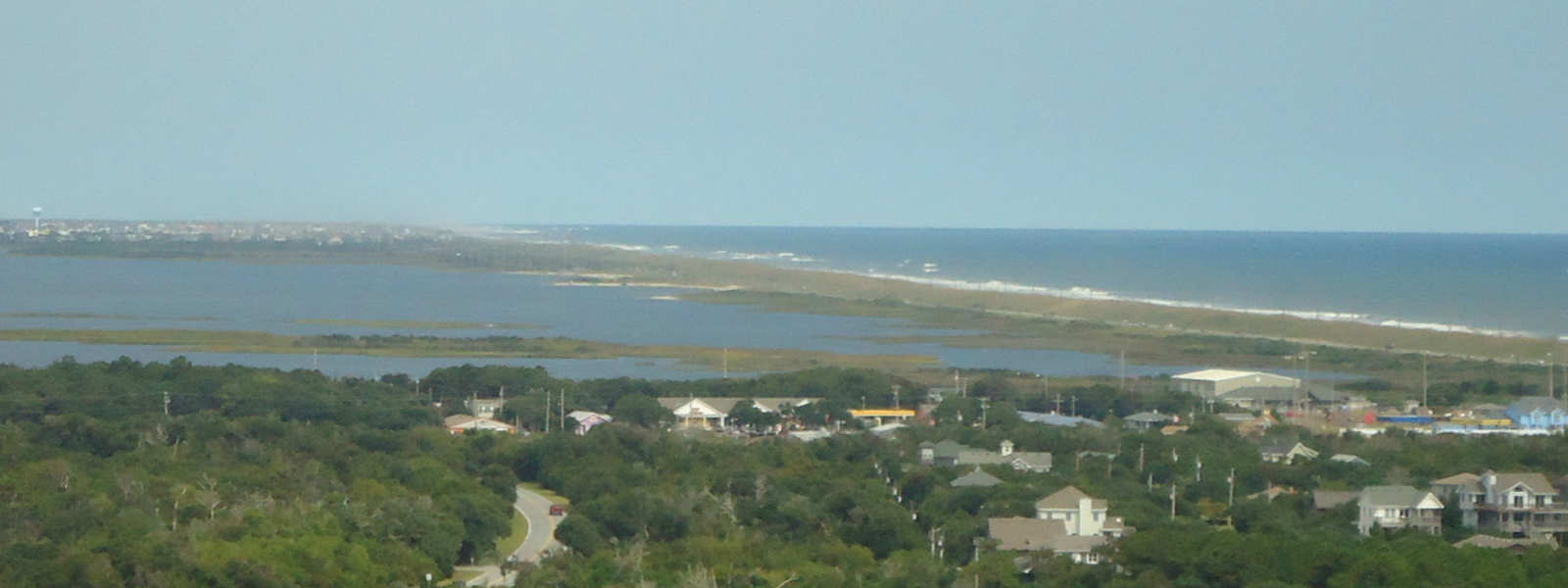 Beach town from above