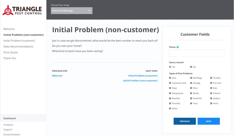 Call Scripts Screenshot