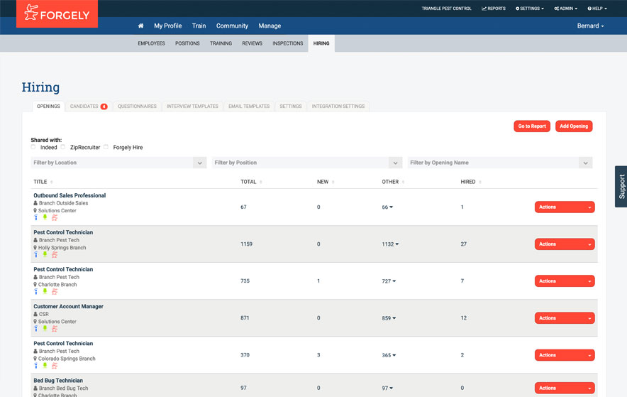 Forgely Hire Dashboard