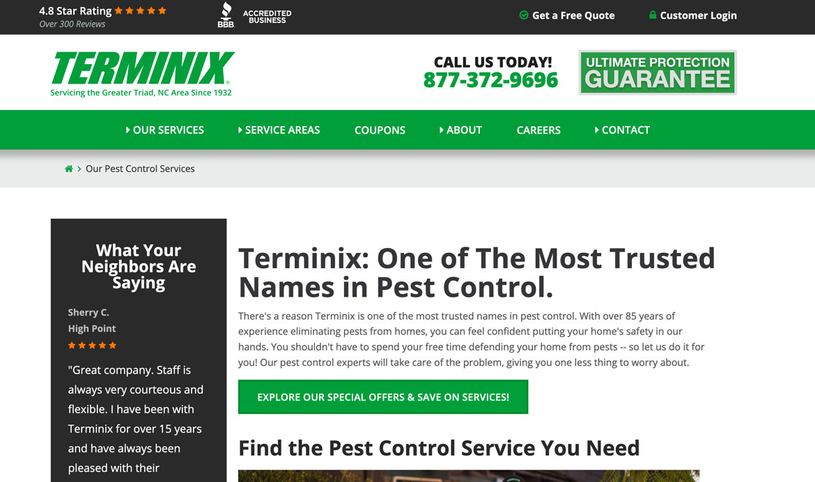 Terminix Website Services