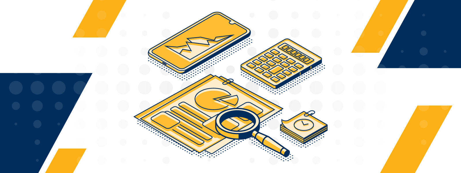 illustration of magnifying glass on paper